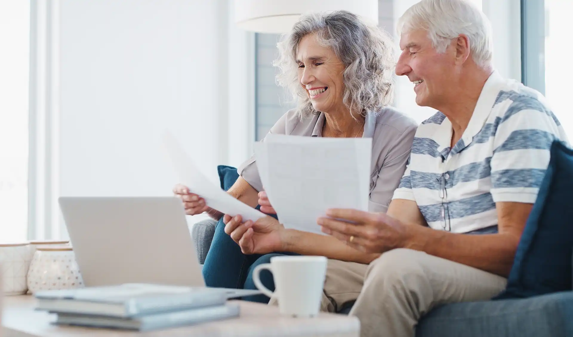 Arizona couple reviewing estate planning documents at home